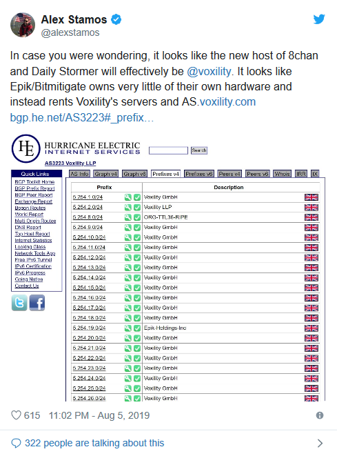 Voxility下线8chan 被指卷入三起仇恨枪击案