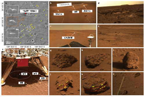 △祝融号着陆区的火星地质特征和岩石