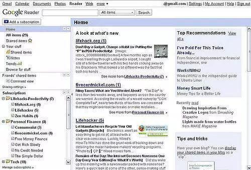 Google Reader 截图/ Google