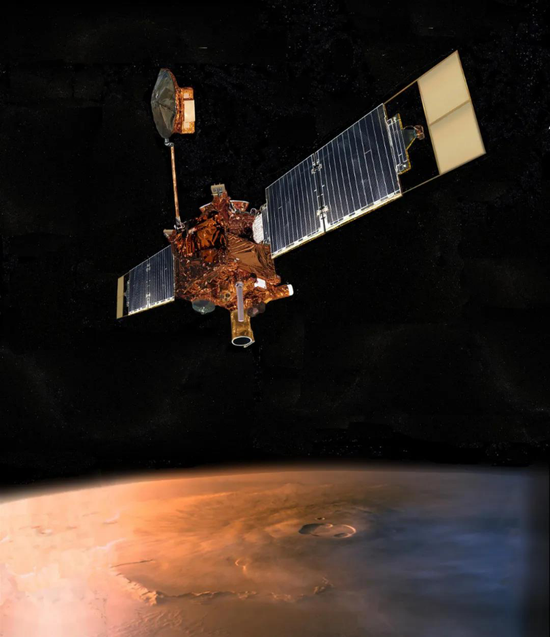 　火星全球探勘者号工作的艺术想象。来源：NASA/JPL