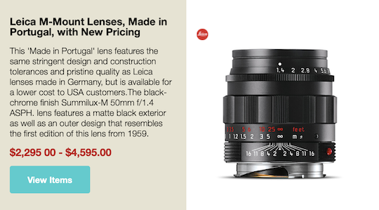 【新浪科技综合】售价将小幅优惠 徕卡部分M系镜头将移至葡萄牙制造新浪科技综合2020-08-28 06:55:550阅