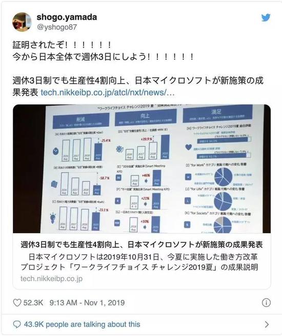日本星期:微软日本一周上班四天,什么时候引入中国?