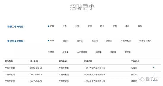 一汽大众校招不收车辆、机械专业 今年只招计算机相关