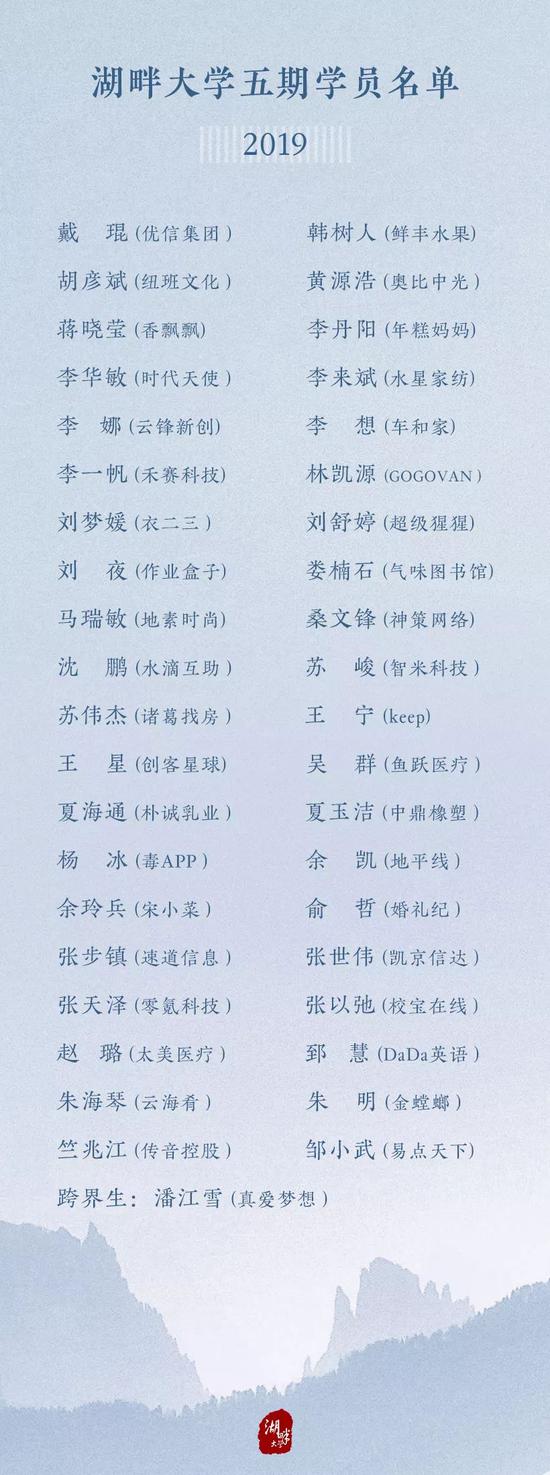 湖畔大学五期开学