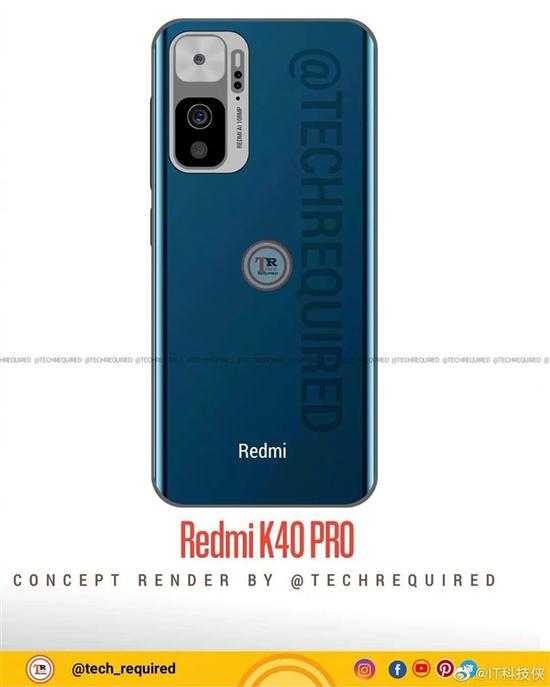 Redmi K40 Pro渲染图曝光！后摄模组长这样