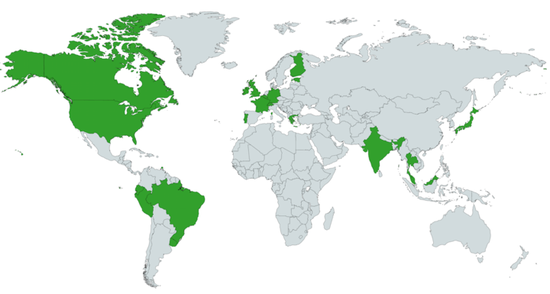 IPv6流量超过 15%的国家 图片来自：Internet Society