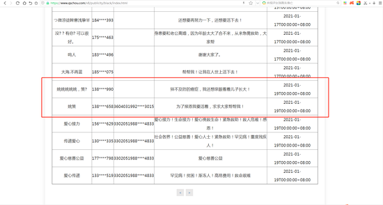 轻松筹黑名单 来源：轻松筹官网