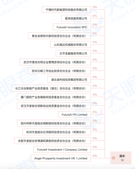 武汉蔚能电池资产管理有限公司的股东架构