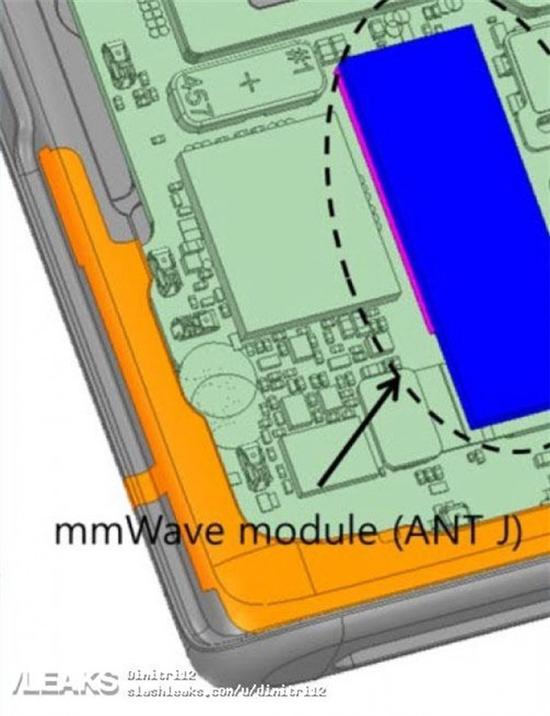 三星Note10+ 5G版内置毫米波模块