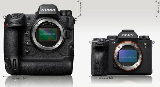 尼康Z9与多款高端相机尺寸对比