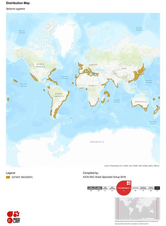 ͷ˫ķֲΧͼTHE IUCN RED LIST OF THREATENED SPECIES