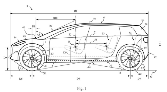 戴森申请电动汽车专利 轴距或很长+空气动力学设计