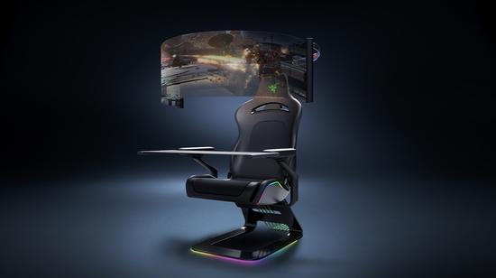 雷蛇展示概念级游戏椅：自带60英寸环绕屏+RGB照明