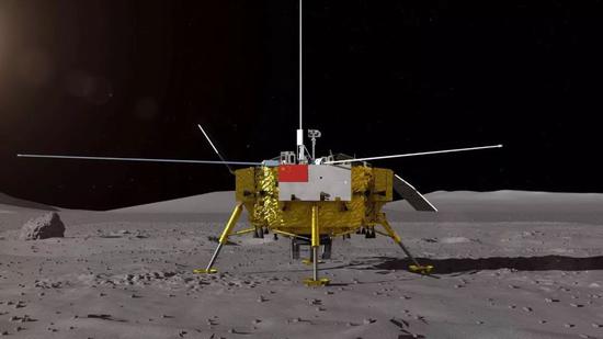与嫦娥三号着陆器相比，嫦娥四号着陆器增加了几根长长的低频射电天线