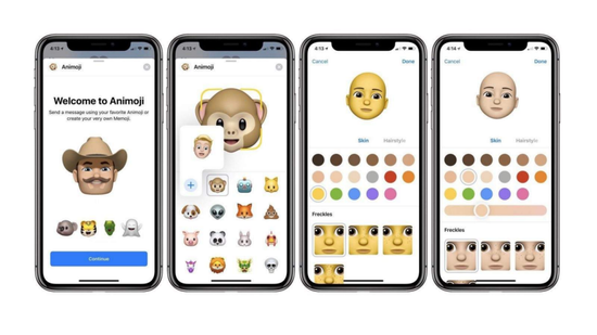 iPhone X的Animoji功能即利用表情捕捉技术制作表情包