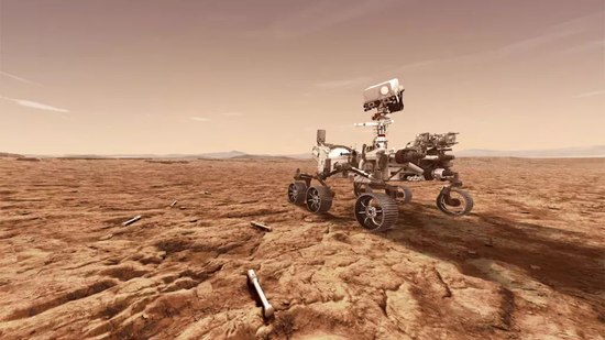 艺术家绘制的毅力号火星探测车