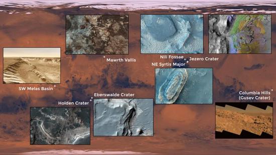 第二次研讨会之后的8个候选着陆点位置 | NASA