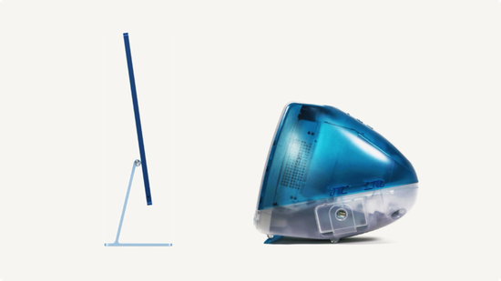 ▲ iMac 2021 与 iMac G3。