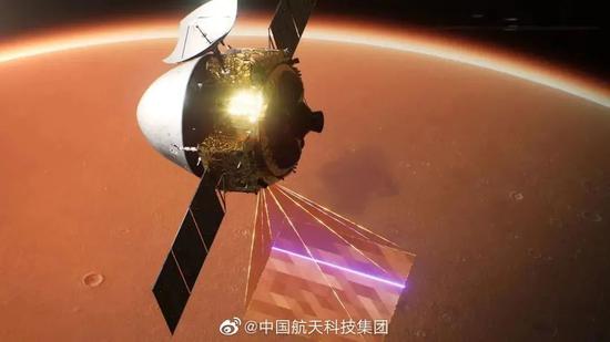 天问一号“扫描”火星表面示意图 | 航天科技集团