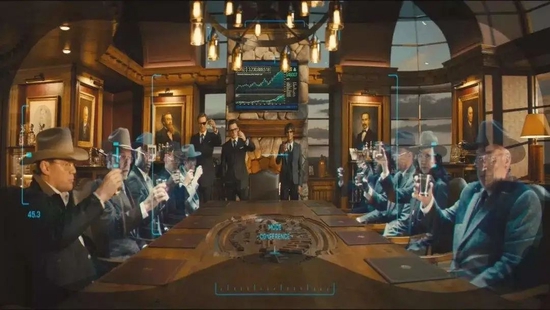 电影《王牌特工》中的全息影像会议