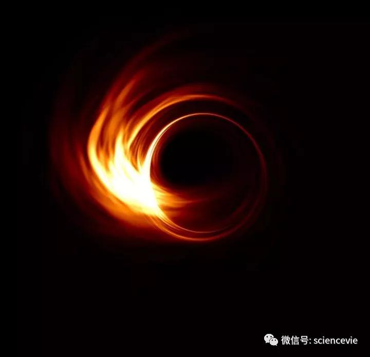 图为人马座 A*，也就是位于银河系中心的黑洞，这实际上是事件视界望远镜项目团队用计算机模拟生成的图像。科学家希望到近期能够获取真正的黑洞照片。