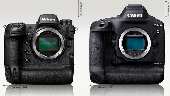 尼康Z9与多款高端相机尺寸对比