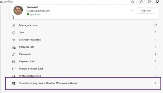 微软Edge Canary浏览器设定页中出现Windows功能同步测试项目