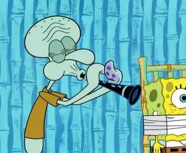 (在动画片第7季第20集,章鱼哥吹奏的黑管曲驱走了入侵海绵宝宝的耳虫.