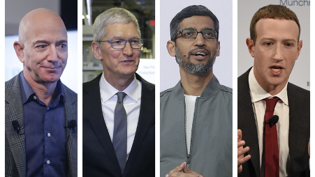 (Jeff Bezos,蒂姆·库克,Sundar Pichai,马克·扎克伯格)
