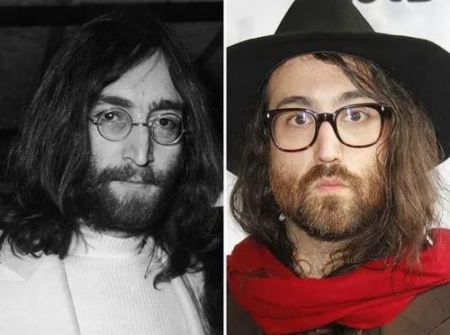 披头士乐队成员约翰-列侬与其子肖恩-列侬