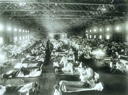 ▲1918年爆发的西班牙大流感（图片来自网络）