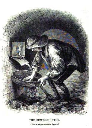 　1850年伦敦臭水沟的拾荒者 图片来源：Mayhew’s London Labour and the London Poor。