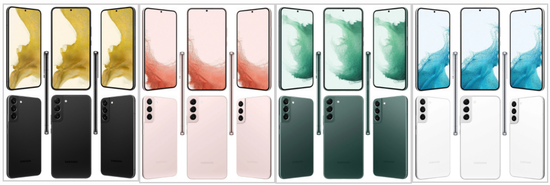 三星Galaxy S22/Plus/Ultra所有配色渲染图流出,2月9日发布