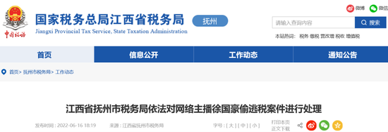 国家税务总局江西省税务局网站截图