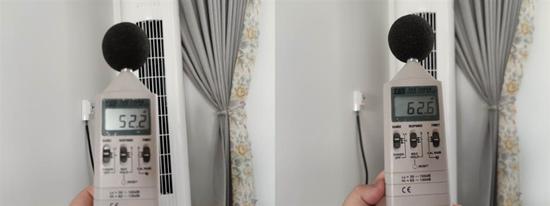 柔风模式测得噪音（C计权）大小