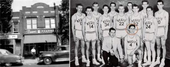  左：福奇家的药店/ 右：福奇高中时还是篮球校队队长