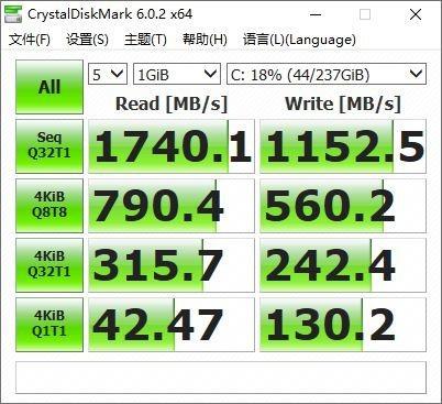 256GB 西数SN520跑分