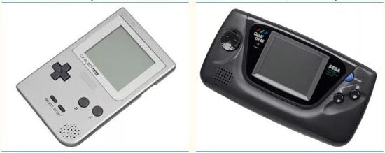 （左为任天堂GameBoy，右为世嘉GameGear）