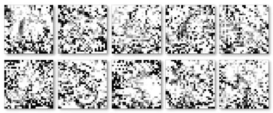 图 | “蒸馏” 后的 MNIST 精简数据集。以上 10 张图是从 MNIST 所含 6 万张图像中提纯出的，可以用于训练人工智能模型，并且它们在识别手写数字时拥有 94% 的准确性。