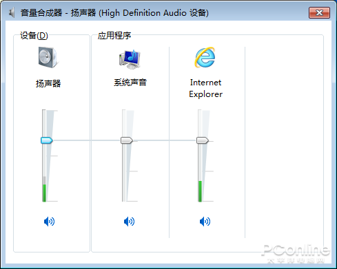 图2 旧版Windows的分程序音量调节