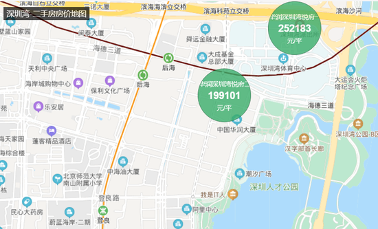 链家网上最近深圳湾片区最新房价信息，放出来的二手房源不多，房价不低。