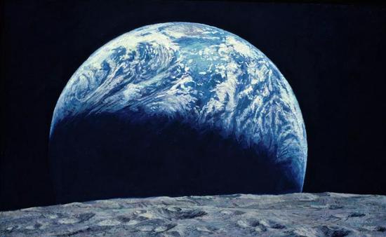  阿波罗12号宇航员艾伦·宾（Alan Bean）1994年的画作《亲吻地球》（Kissing the Earth）取材于他及其团队在1969年降落月球时所看到景象。