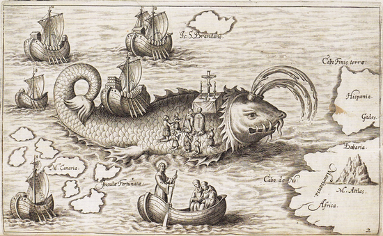 ▲在西方的神话传说中，鲸鱼也与鱼联系在一起。此图约画于1661年。（来源：wikimedia.org）
