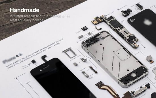 装裱悬挂gridstudio推出iphone4s艺术拆解收藏品