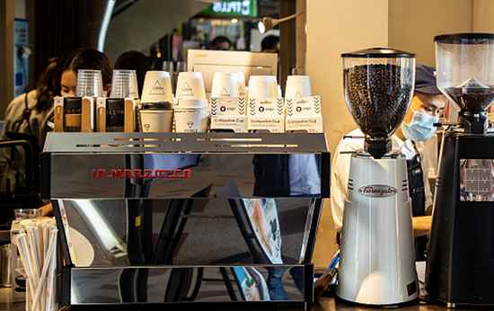 Manner coffee使用的意大利咖啡机La Marzocco。（图片来源：视觉中国）