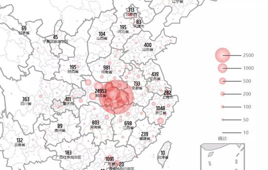 北大可视化团队做的新型冠状病毒疫情可视化地图