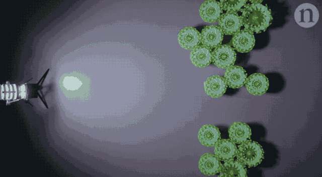 粒子机器人群体向光源移动