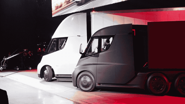 2017年发布会上展示的Semi卡车 ，图片来自于Techcrunch