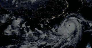 风云四号A星监测到的台风“山竹”登陆实况。图片来源：中央卫星气象中心