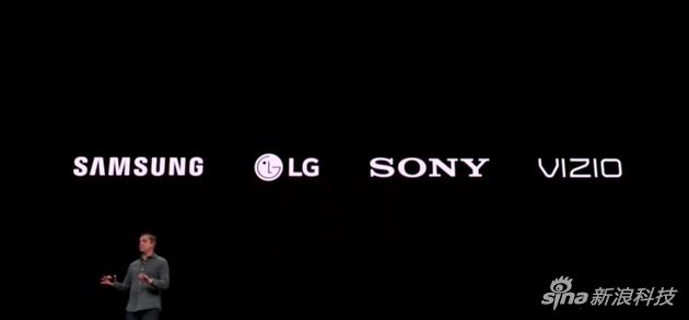 苹果还会把这套服务推广到索尼、三星、LG、VIZIO的电视硬件上